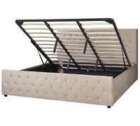 Ottoman Bed AMIENS Velvet Taupe 180 x 200 cm (EU Super King)