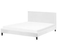 Beliani Bed Velvet Fitou 180 X 200 Cm (Eu Super King) White
