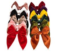 Velvet Fable Bow Hair Clips Baby Girls Women Large Velvet Cheer Hair Bows Barrettes Accessories for Toddler Kids Teen Girls