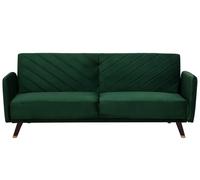 Velvet Fabric Sofa Bed Green SENJA