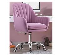 Velvet Fabric Swivel Desk Chair with Adjustable Thick Seat Cushion Rolling Mid Back Task Chair for Office Comfort