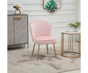 Velvet-Feel Shell Luxe Accent Chair