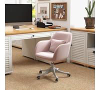 Velvet-Feel Tub Office Chair w/ Massage Pillow Wheels Adjustable Height VINSETTO Pink One Size