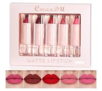 Velvet Finish Matte Lipstick Set 5 Pcs with Moisturizing Waterproof Formula Offering Long Lasting Wear and Smooth Lip Coverage (03)
