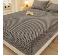 Velvet Fitted Sheet Plush Warm Soft Mattress Protector Deep Pocket Elastic Cover Comfortable Fluffy Bedspread Skin-Friendly Breathable Luxury Bedding-Gray||120x200cm/(47.2"x78.7")