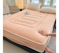 Velvet Fitted Sheet Queen Thickened Super Soft and Warm Lambswool Quilted Fitted Sheet Mattress Protector Cover for Fall Winter 12" Deep Pocket,No Pillowcases(Brown,Twin XL/47x79in)
