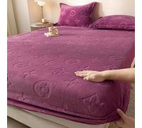 Velvet Fitted Sheets,All-Season Milk Plush Bedding,Deep Pockets Mattress Protector Cover for a Cozy and Elegant Sleep Experience (Include Pillowcases)(#3,59.05x78.74in(150x200cm))