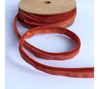 Velvet flanged Insert Piping Cord 5mm Diameter - 13 Rich Colours - Sold by The metre (Burnt Orange)