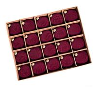 Velvet Flocking Christmas Baubles 6cm 20pcs Set(Wine Red)