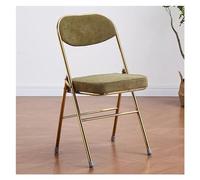 Velvet Folding Chair Foldable Office Stool with Thick Padded Seat Steel e Visitor Chair for Dining Study Living Room Green Event Chair