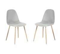 (Velvet Grey) Charles Jacobs 2 Velvet Modern Kitchen Dining Chairs