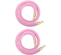 Velvet Guide Rope with Polished Gold Hooks, Queue Barrier, Crowd Control for Cinemas, Hotels, Diversion(6ft/185cm,2ps)