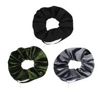 Velvet Hair Tie Scrunchies for Girls & Women - Original Hidden Pocket Scrunchie with Zipper Pocket Storage for Accessories, Small Items, Keys, Money (3-Pack-B)