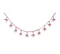 Velvet Handmade Bow with Iron Bell and Lace Christmas Tree Ornaments for Home, Shop Window and Holiday Party Decoration(red)