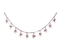 Velvet Handmade Bow with Iron Bell and Lace Christmas Tree Ornaments for Home, Shop Window and Holiday Party Decoration(burgundy)