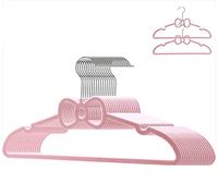 Velvet Hangers 20 Pack, 16" Non Slip Adult Hangers, 360 Degree Swivel-Hook, Ultra Slim Clothes Felt Hanger Space Saving, Durable & Cute for Coats, Jacket, Shirts, Dress (Velvet, Bow)