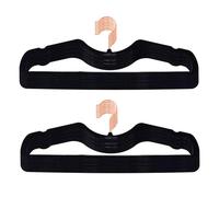 Velvet Hangers 50 Pack, Ultra Slim & Short Neck Hanger, 360 Swivel Hook, Space Saving Durable Non-Slip Felt Hangers,black A