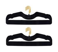 Velvet Hangers 50 Pack, Ultra Slim & Short Neck Hanger, 360 Swivel Hook, Space Saving Durable Non-Slip Felt Hangers,black B