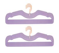 Velvet Hangers 50 Pack, Ultra Slim & Short Neck Hanger, 360 Swivel Hook, Space Saving Durable Non-Slip Felt Hangers,purple A