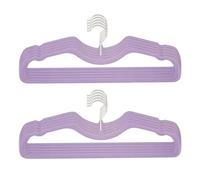 Velvet Hangers 50 Pack, Ultra Slim & Short Neck Hanger, 360 Swivel Hook, Space Saving Durable Non-Slip Felt Hangers,purple B