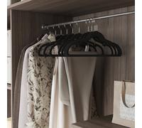 Velvet Hangers with Shoulder Notches, Black / 20