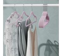 Velvet Hangers with Shoulder Notches, Light Purple / 50