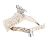 Velvet Hangers without Bar 20-Pack, T shirt Hanger Slim Space Saving Coat Hanger, Non Slip Wardrobe Hangers, Clothes Hangers 360° Swivel Hook, Suit, Shirt Dress & Trouser Hangers,Beige,(20 Pack)