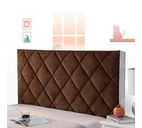 Velvet Headboard Cover Stretch Bed Head Slipcover Cover Dustproof All-Inclusive Bed Headboard Cover Slipcover Stretch Slipcover for Wooden/Leather Headboard,brown-180cm