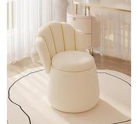 Velvet High Backrest Stool - Comfortable Seating for Dressing Table and Living Room - Elegant Home Decor Accent