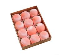 Velvet Holiday Ornament Set for Christmas For Tree, 12 Decorative Balls Measuring 8CM, Featuring Soft Velvet Texture and Contemporary Minimalist Look in Presentation Box (C)