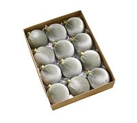 Velvet Holiday Ornament Set for Christmas For Tree, 12 Decorative Balls Measuring 8CM, Featuring Soft Velvet Texture and Contemporary Minimalist Look in Presentation Box (G)