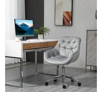 Vinsetto Velvet Home Office Chair Desk Chair with Adjustable Height, Grey - Grey