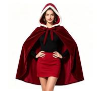 Velvet Hooded Cape Winter Cloak Medieval Stage Halloween Costume
