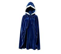 Velvet Hooded Cape Winter Cloak Medieval Stage Halloween Costume
