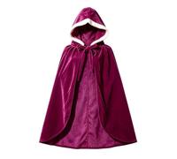 Velvet Hooded Cape Winter Cloak Medieval Stage Halloween Costume