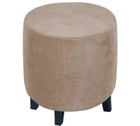 Velvet/Jacquard Round Ottoman Slipcover - Washable Thick Footstool Cover with Elastic Bottom - Color #4, Size 40x40cm