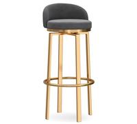 Velvet Kitchen Bar Stools - 3-Piece Set, Swivel Breakfast Counter Chairs with Backrest & Metal Legs, 29.5-inch High Bar Stools for Home Kitchen/Island, Black