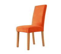 Velvet Kitchen Chair Covers Stretch Chair Slipcover Removable Parson Chair Slipcovers Armless Chair Cover for Dining Room, Kitchen Chair Cover （ Orange，2 Pieces）
