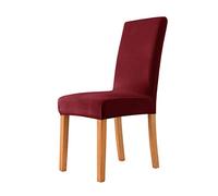 Velvet Kitchen Chair Covers Stretch Chair Slipcover Removable Parson Chair Slipcovers Armless Chair Cover for Dining Room, Kitchen Chair Cover （ Wine Red，8 Pieces）