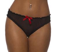 Velvet Kitten 3111VK - Ruched Rene Ruffle Panty (Medium/Large, Black)