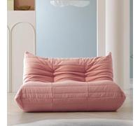 Velvet Lazy Floor Sofa Bean Bag Couch Lounge Accent Chair for Living Room Bedroom Salon or Office 2 Seater Cozy Fireside Chair in Teddy Velvet Fabric (Single Size Color: D)