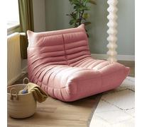 Velvet Lazy Floor Sofa Bean Bag Couch Lounge Accent Chair for Living Room Bedroom Salon or Office 2 Seater Cozy Fireside Chair in Teddy Velvet Fabric (Single Size Color: D)