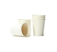 velvet london White Paper Cups, 200ml Single Wall White Coffee Cups for Hot & Cold Drinks, Eco Friendly Disposable Cups for Your Home, Office, Cafe, Parties or Outdoors (50)