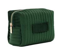 Velvet Makeup Bag - Velvet Travel Toiletry Bag, Travel Makeup Organiser with Zip, Travel Must-Have Makeup Organisation for Women, Girls for Home Travel, Business Trip, C. green, 22 x 15 x 16 cm, See