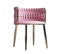 Velvet Makeup Chair Set of 2, Modern Upholstered Vanity Chairs with Metal Legs, Ideal for Dining, Living Room, and Dressing Areas (Color: Pink, Size: One Size)