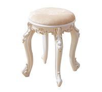 Velvet Makeup Stool White Vanity Stool with ABS Plastic Legs Simple European Style Foam Cushion Ideal for Dressing Table Modern Home Decor (Color: B Size: 1)