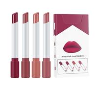 Velvet Matte Lipstick, Color Changing Velvet Matte Glitter Creme Non-Stick Cup Lip Gloss, 4 Set Waterproof Stay All Day, Transfer-Proof, Highly Pigmented