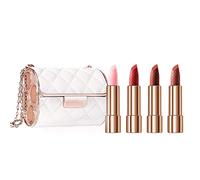 Velvet Matte Lipstick Set With Chain Pouch Leather Bag | Matte Lipstick Set With Chain Bag | Lipstick Set, 4 Colors Makeup Set Lip Stick, Waterproof Non-Stick Cup Long Lasting Lipstick