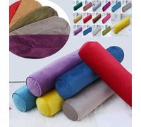 Velvet Neck Roll Pillowcase Super Soft & Cozy Luxury Fuzzy Round Pillow Cover (Light Grey, 20x80cm) - Cooling & Cervical Support