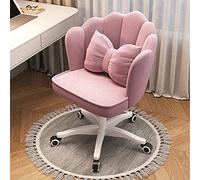 Velvet Office Chair with Backrest, Comfy Mid-Century Dressing Stool with Soft Cushioned Pad for Bedroom, Makeup, Girls, Women